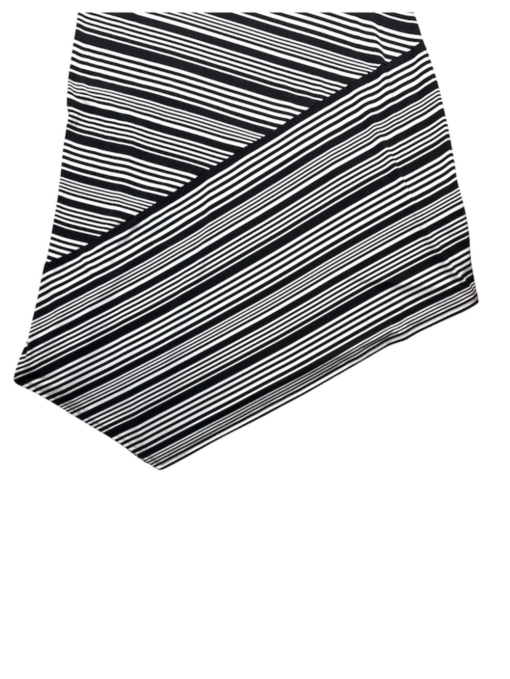 Chico’s Striped Asymmetrical Midi Dress Sleeveless Black White Size 1 US 8 - Picture 3 of 5